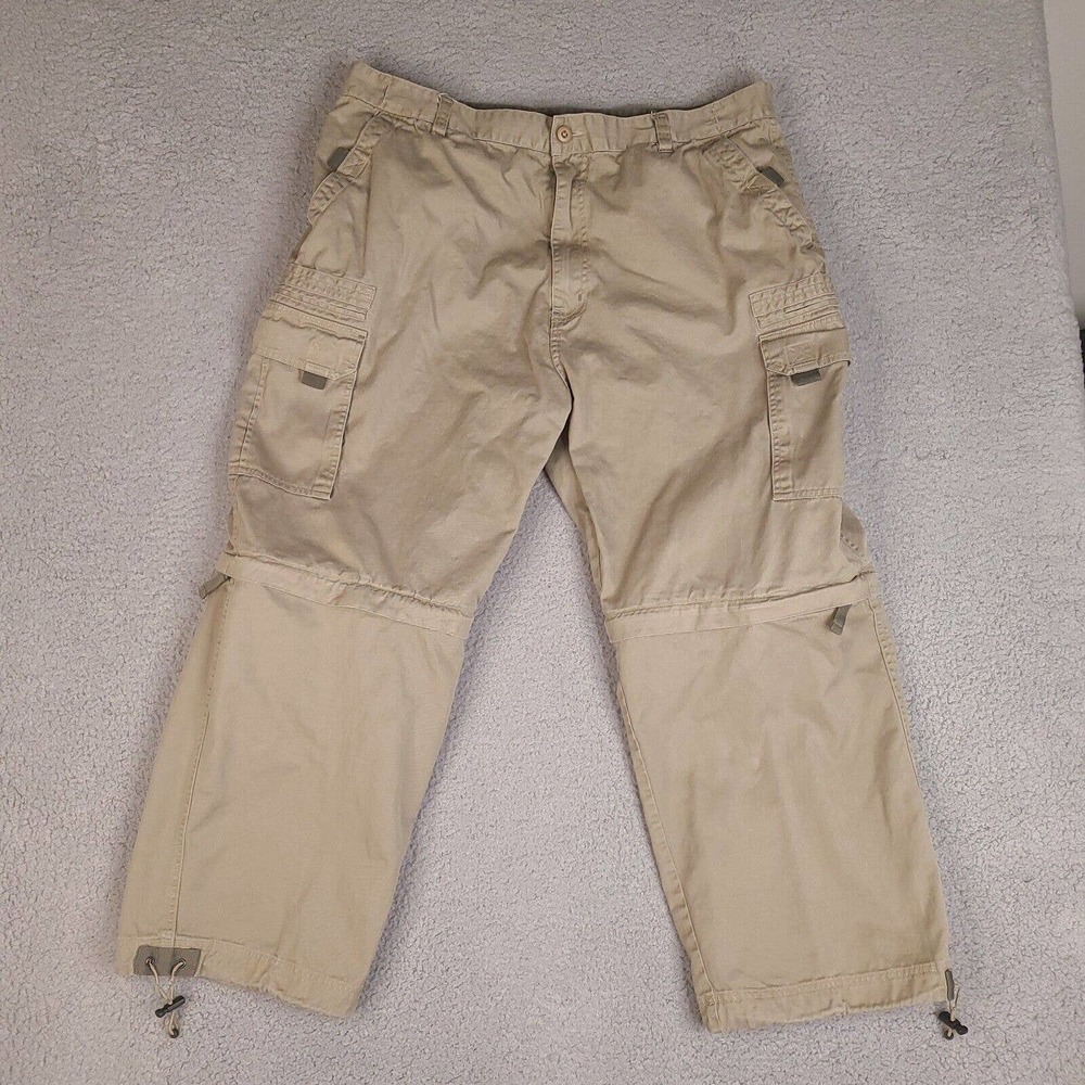 Vintage Lava Bay‎ Cargo Pants Mens 40x27 Brown Convertible Removable Legs Shorts